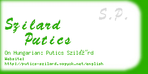 szilard putics business card